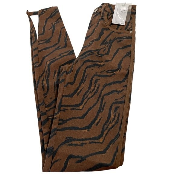 NWT WeWoreWhat The Icon Jeans Tiger Piped Stiletto Split Hem Denim Size 24 - Picture 8 of 13